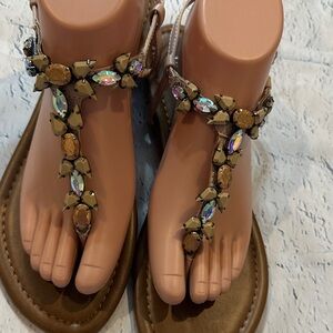 Nicole Elegant Nude Embellished Sandals